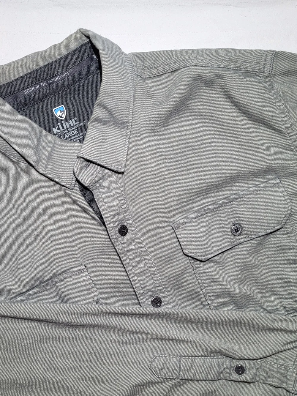 Kuhl Men's Light Gray Casual Button-Down Flannel